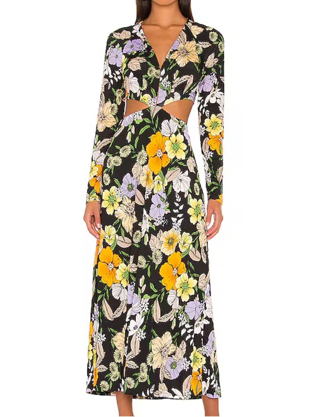 AFRM Assi Dress in Noir Vintage Floral
